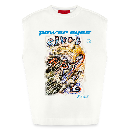 Power Eyes - eibelartig - Heavyweight Oversized Organic Tank Top Made in EU - OFF WHITE