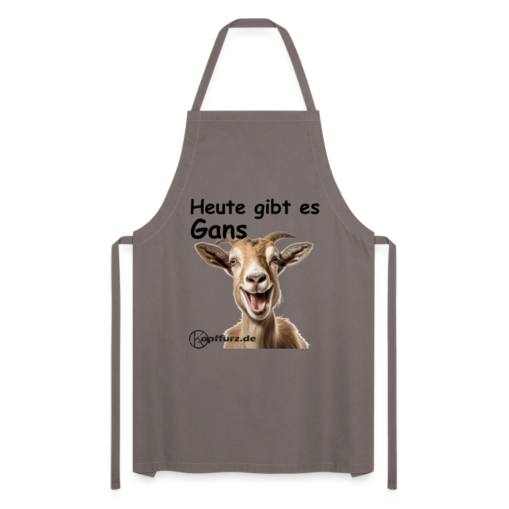 Heute gibt es Gans - tierisches - Kochschürze - Grau