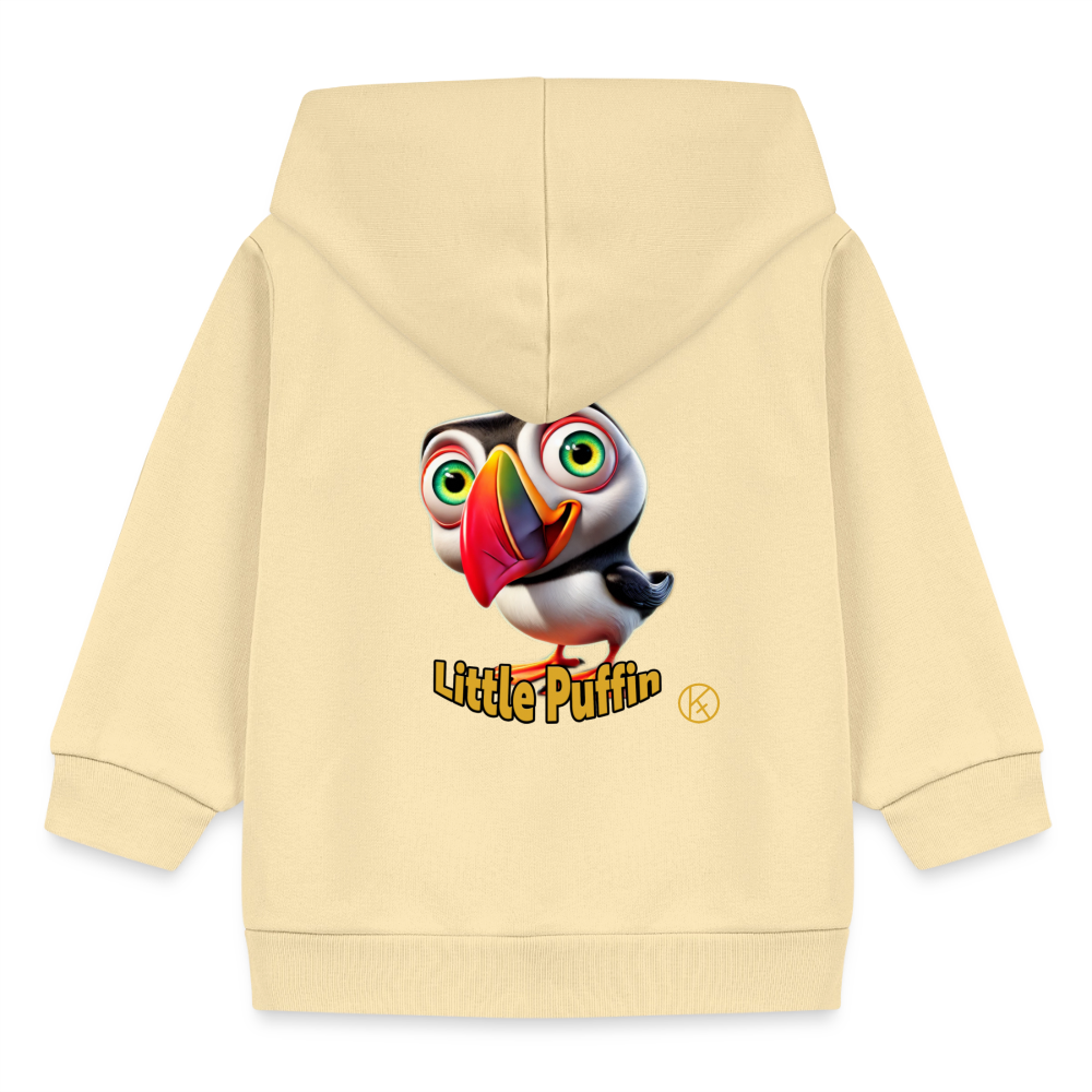 Little Puffin-Druck nur hinten  - tierisches - Stanley/Stella Bio Zip Hoodie - Creme