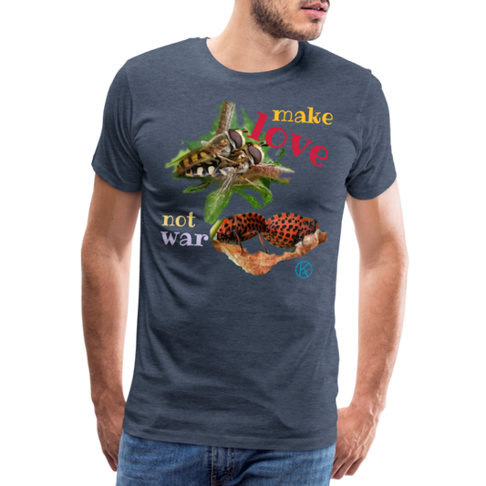 make-love - tierisches - Männer Premium T-Shirt | Spreadshirt 812 Spreadshirt - Blau meliert