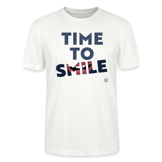 Time to smile  - Klassisches Männer-T-Shirt mit V-Ausschnitt - Weiß