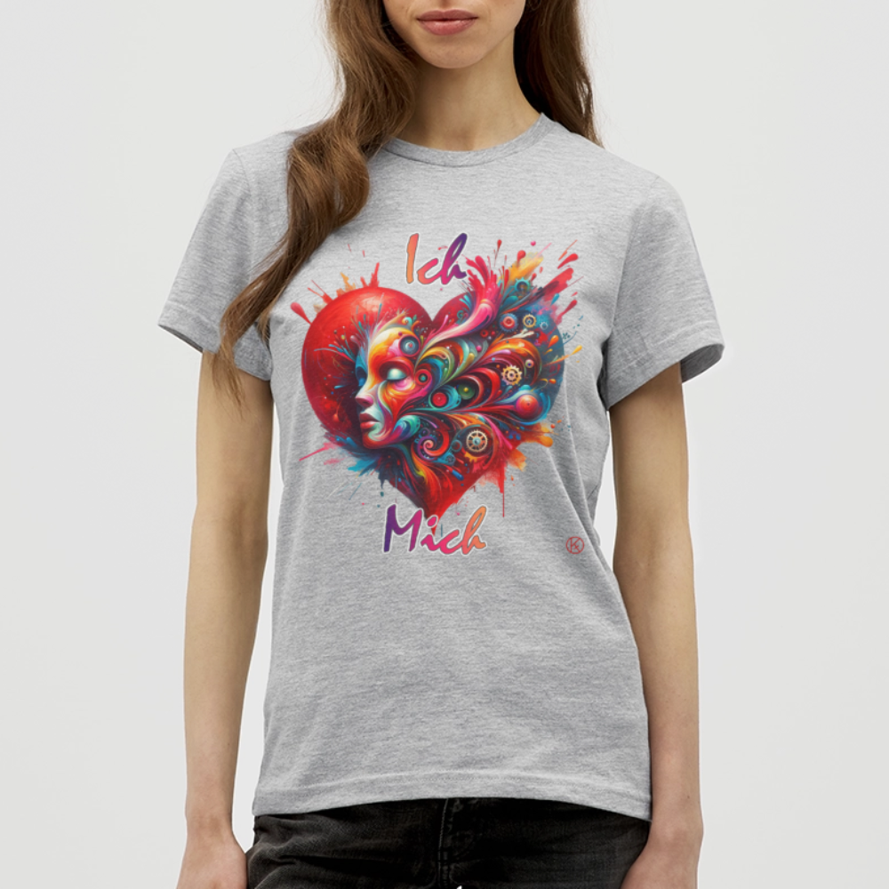 Ich liebe mich - Frauen T-Shirt - Grau meliert