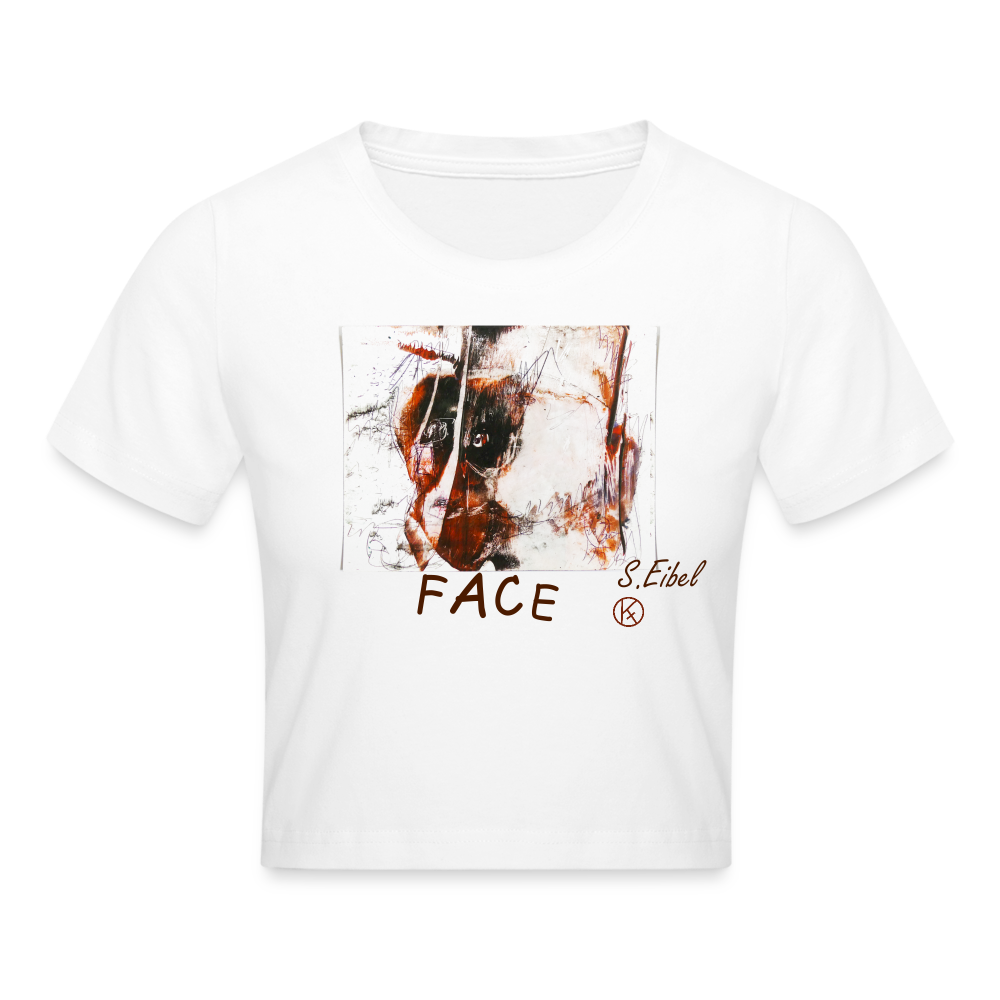 Face -  Cropped T-Shirt - Weiß