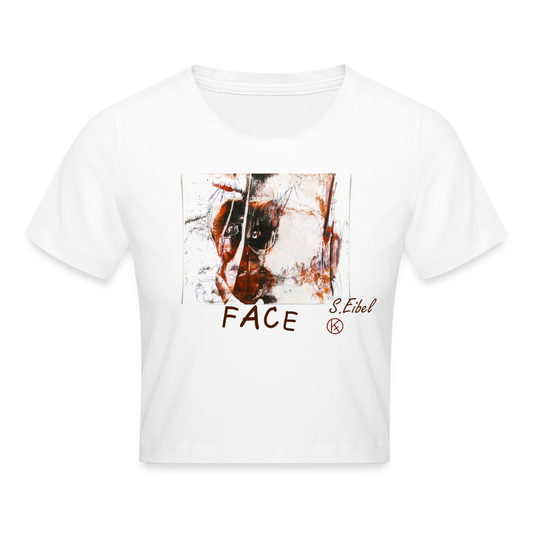 Face -  Cropped T-Shirt - Weiß