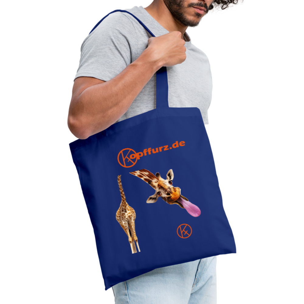 lecker-giraffe - tierisches - Stoffbeutel - Royalblau