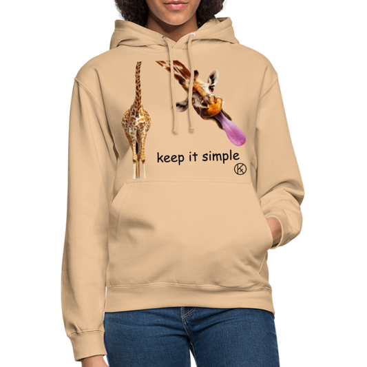 keep it simple-giraffe - witzig - tierisches - Unisex Hoodie - Pfirsich