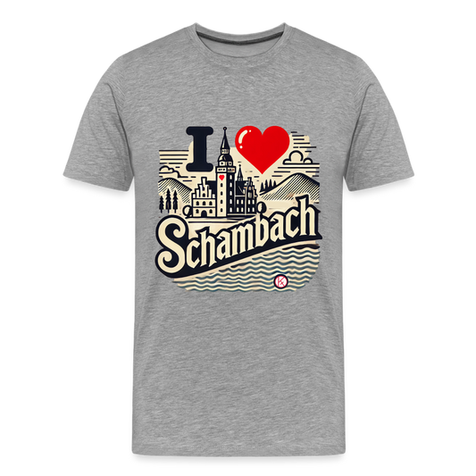 Love Schambach  -  Männer Premium T-Shirt - Grau meliert