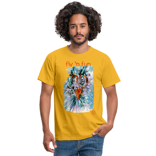 fly 'n fun  - eibelartig - Männer T-Shirt - Gelb