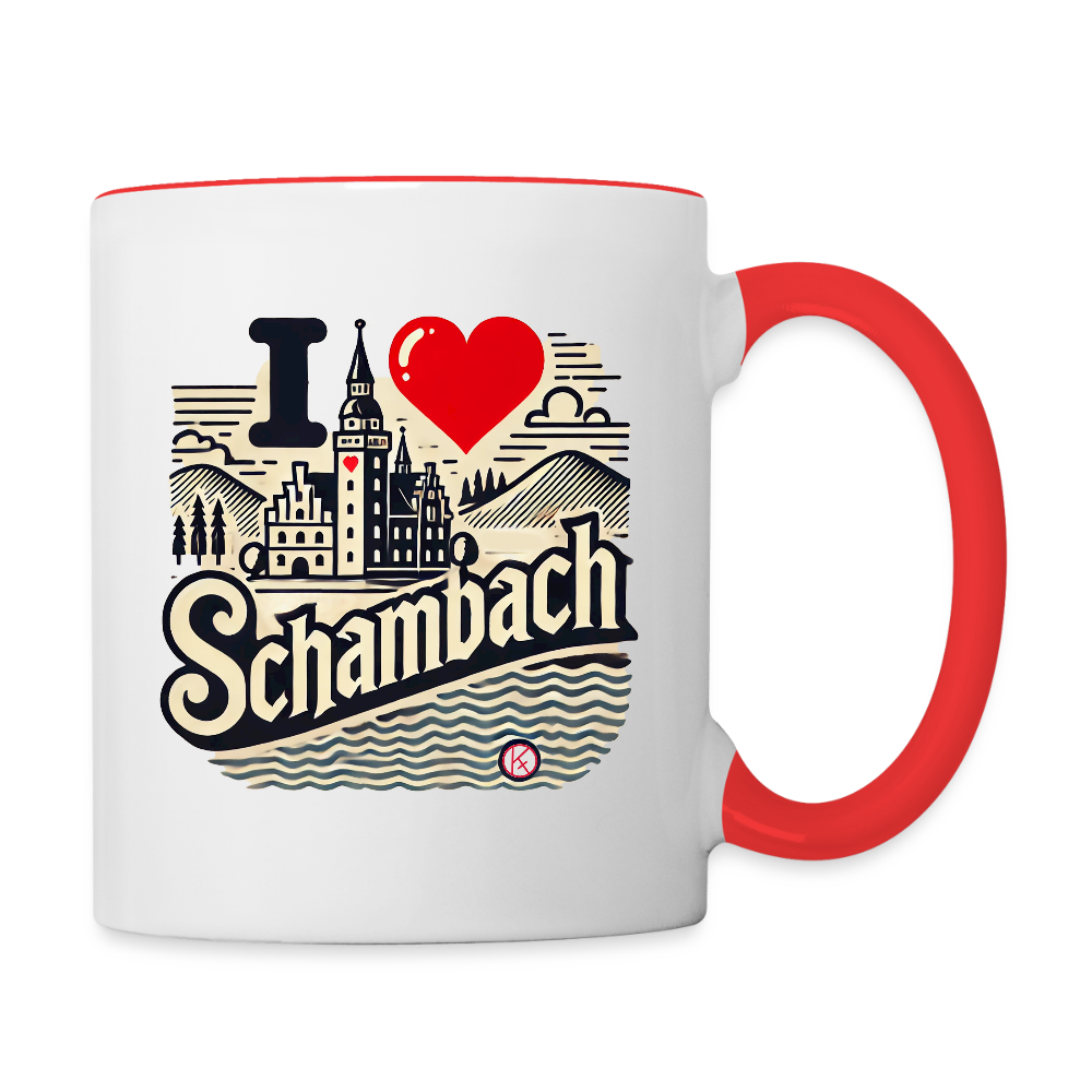 Love Schambach  -  Tasse zweifarbig - Weiß/Rot