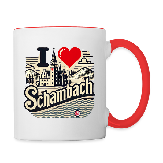 Love Schambach  -  Tasse zweifarbig - Weiß/Rot