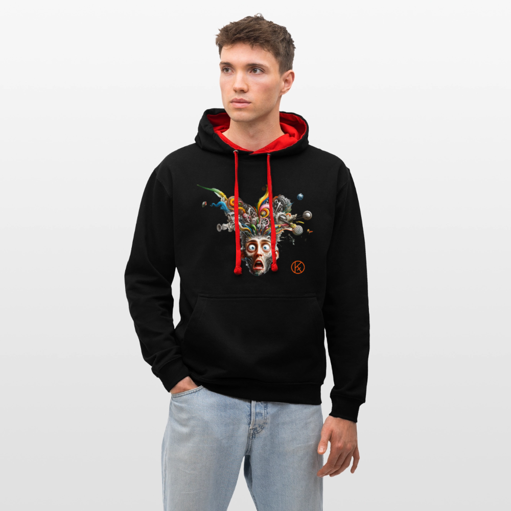Showroom - Kontrast-Hoodie AWDis Just Hoods - Schwarz/Rot