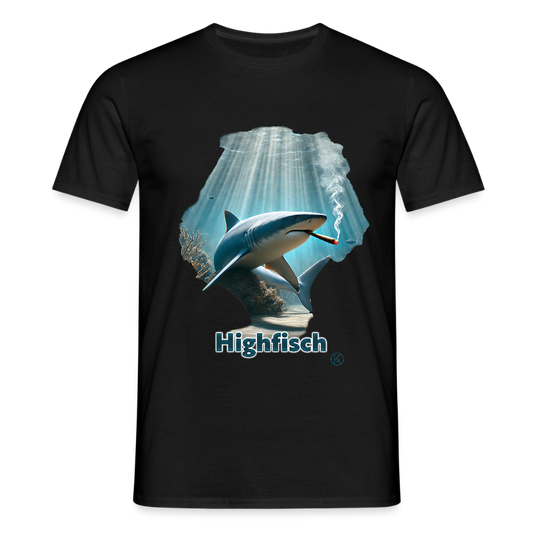 Highfish - tierisch - Männer T-Shirt - Schwarz