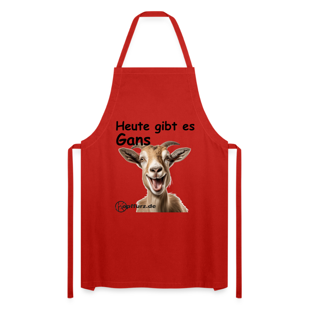 Heute gibt es Gans - tierisches - Kochschürze - Rot