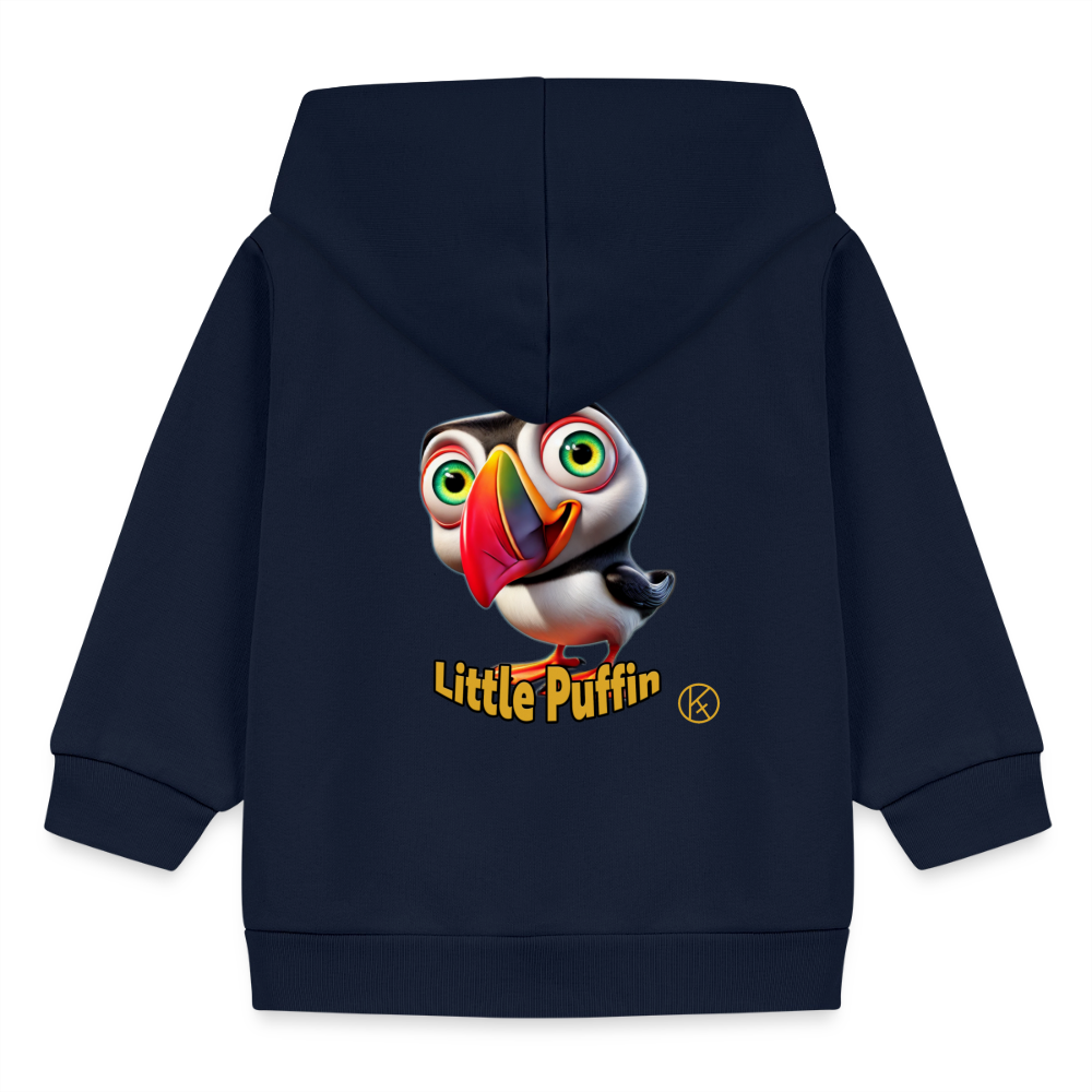 Little Puffin-Druck nur hinten  - tierisches - Stanley/Stella Bio Zip Hoodie - Navy