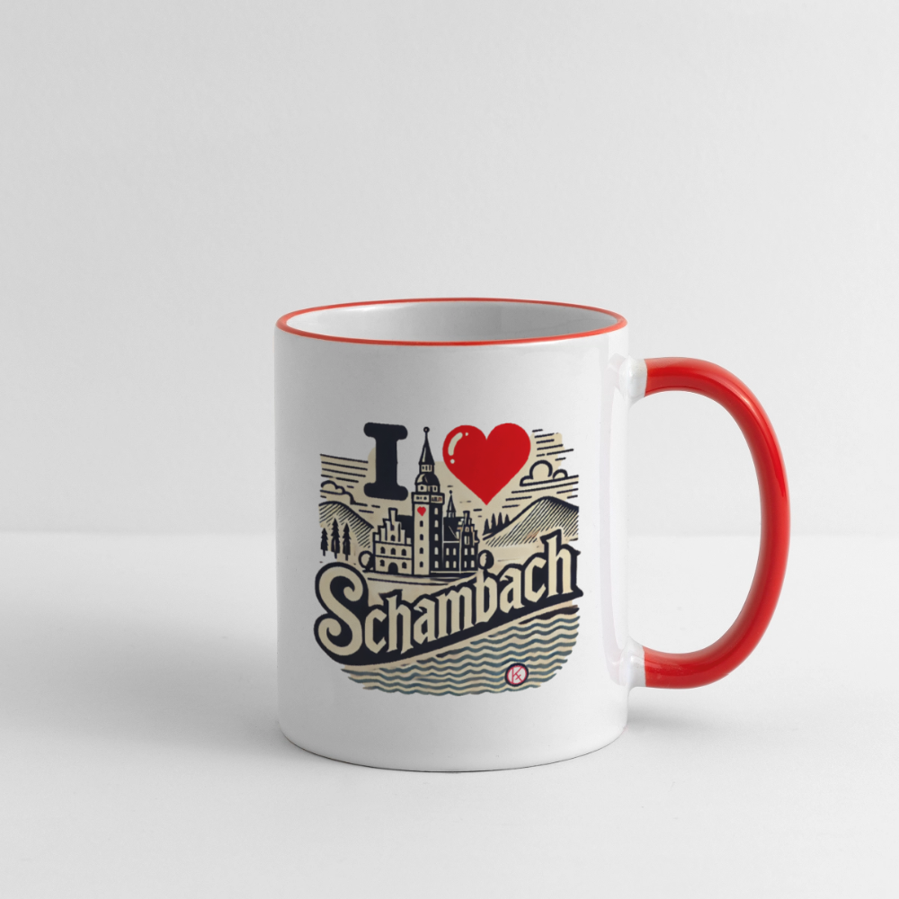 Love Schambach  -  Tasse zweifarbig - Weiß/Rot