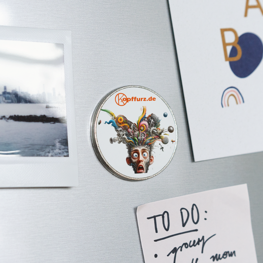 Showroom - Runder Kühlschrankmagnet - Weiß