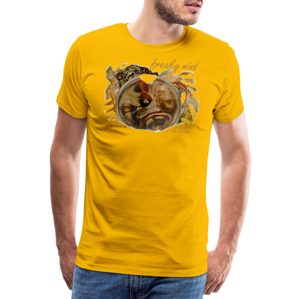 freaky mind - eibelartig - Männer Premium T-Shirt - Sonnengelb