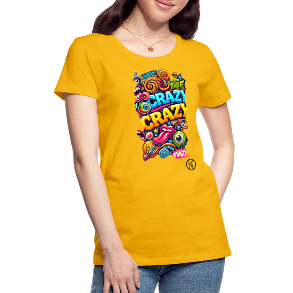 crazy - witzig - Frauen Premium T-Shirt Spreadshirt - Sonnengelb