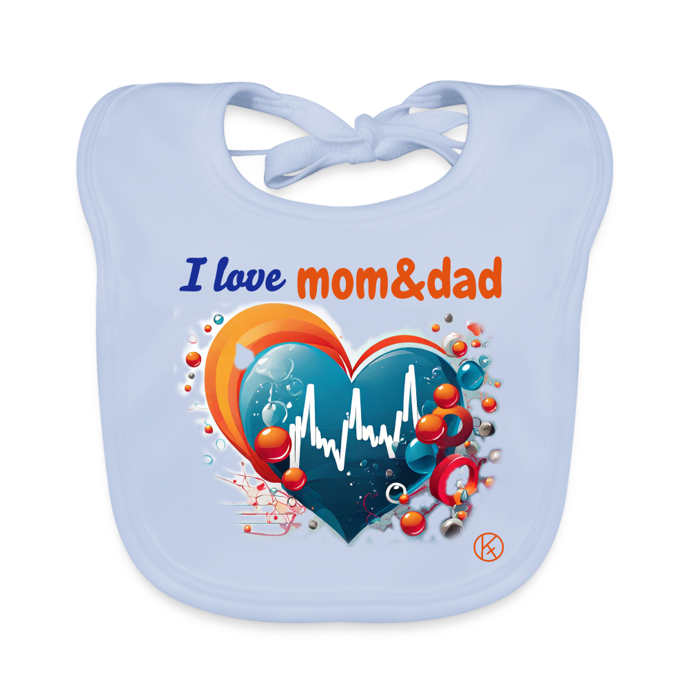 i love mom&dad - Baby Bio-Lätzchen - sky Blue