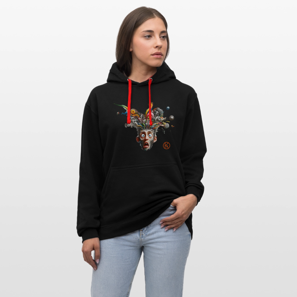 Showroom - Kontrast-Hoodie AWDis Just Hoods - Schwarz/Rot