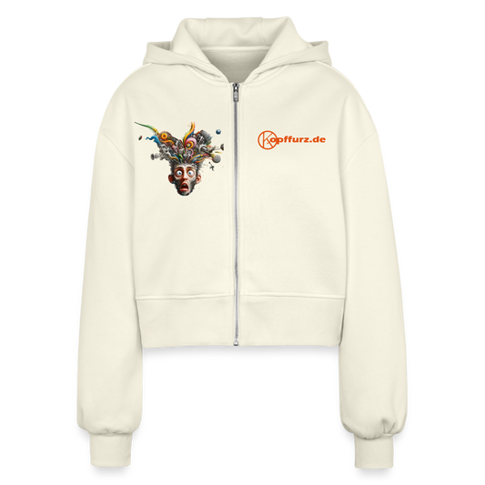Showroom - Frauen Oversized Cropped Kapuzenjacke - Natur