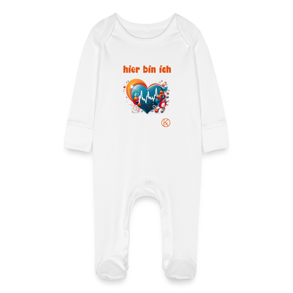 dein puls in meinem herz -  Baby Schlafanzug/Strampler - Weiß